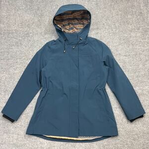 Pendleton Rain Jacket Women's Small Blue Long Sleeve Hooded Full Zip Windbreaker